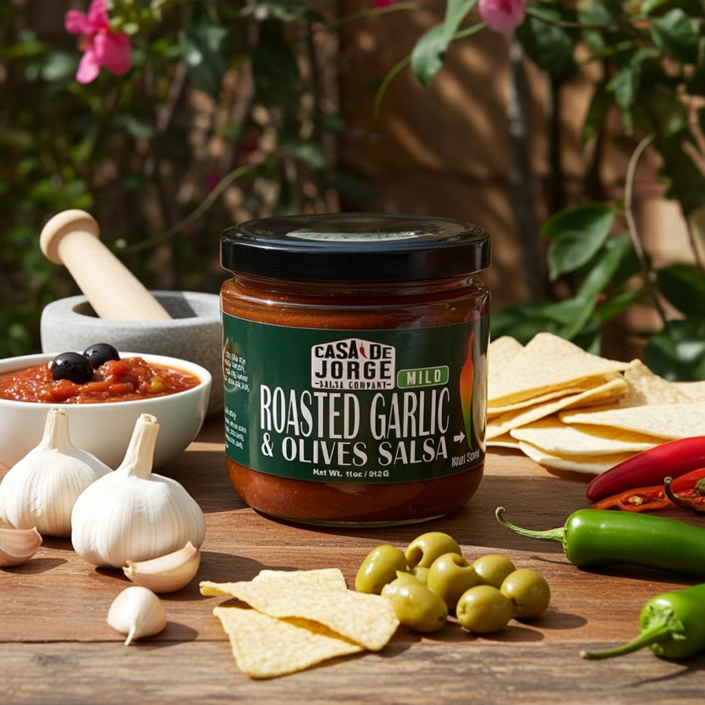 Roasted Garlic and Olives Salsa - Mild