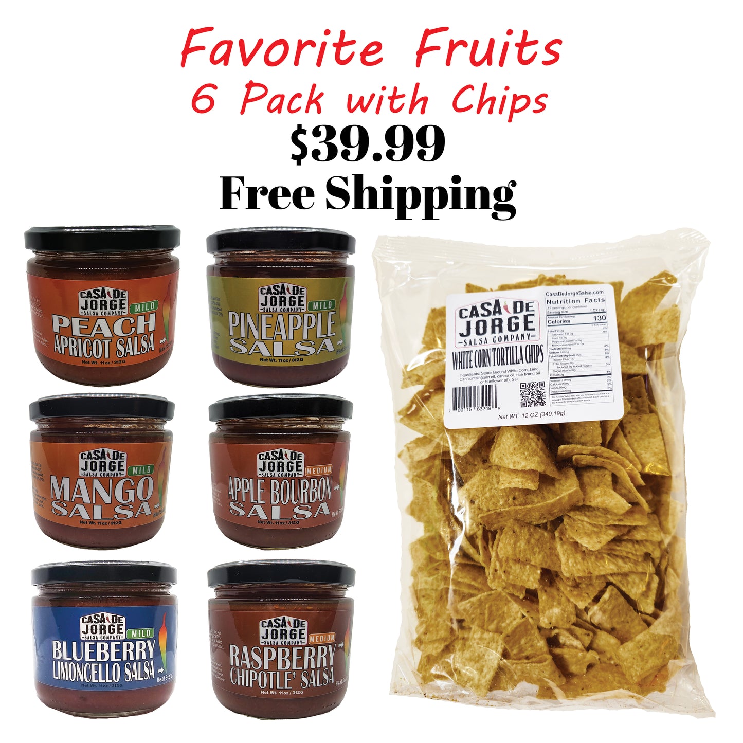 Favorite Fruits 6 Salsas & a Bag of Chips
