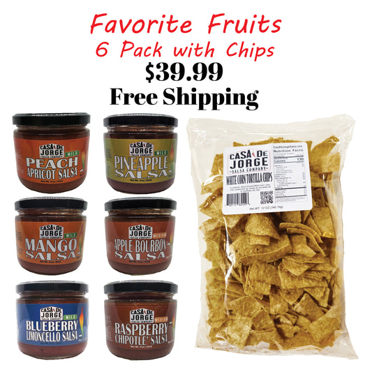 Favorite Fruits 6 Salsas & a Bag of Chips