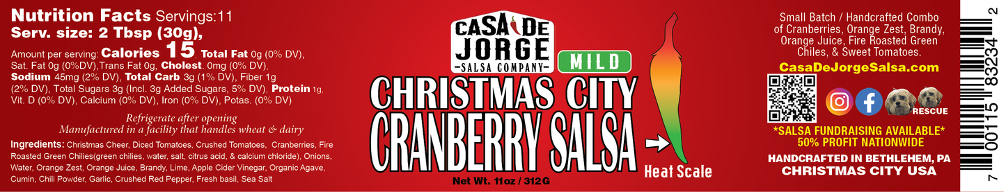 Christmas City Cranberry Salsa - Mild